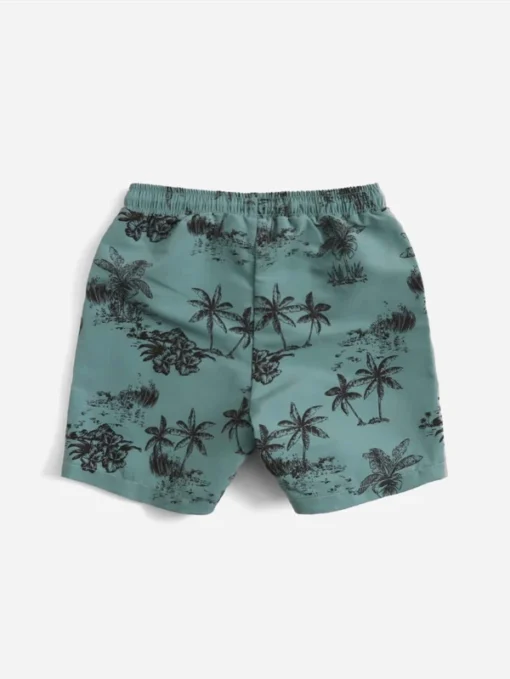 Shein Boys Palm Tree Print Swim Shorts - Image 2