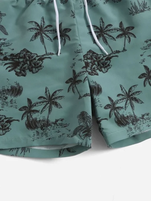 Shein Boys Palm Tree Print Swim Shorts - Image 3