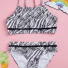 Shein Girls Zebra Stripe Bikini Swimsuit