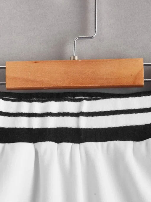 SHEIN Boys Slogan Graphic Striped Tape Shorts - Image 3