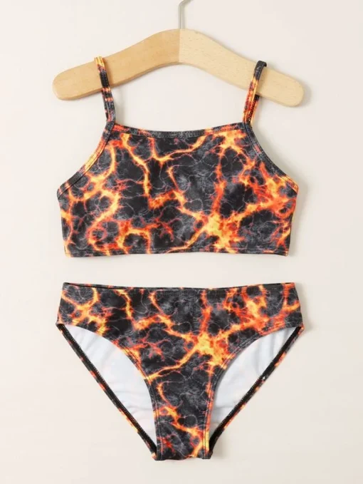 SHEIN Girls Allover Print Bikini Swimsuit - Image 3