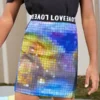 SHEIN Girls Plaid & Colorblock Skirt