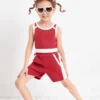 SHEIN Toddler Girls Colorblock Tank Top With Track Shorts