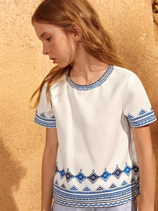 SHEIN Girls Geo Print Top - Image 2