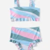 SHEIN Colorblock Ruffle Hem Bikini Swimsuit