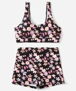 SHEIN Floral Graphic Bikini Swimsuit