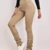 SHEIN Stone Wash Ripped Ruched Skinny Jeans