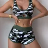 Shein Camouflage Binding Trim Bikini Swimsuit