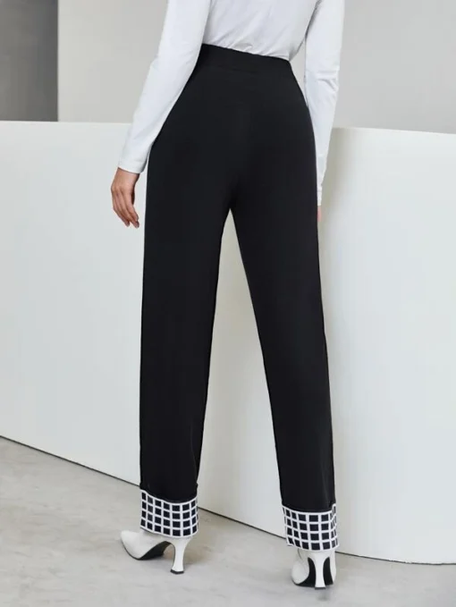 Shein Plaid Pattern Knit Pants - Image 2