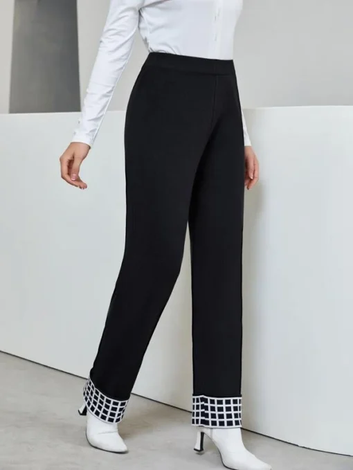 Shein Plaid Pattern Knit Pants - Image 3