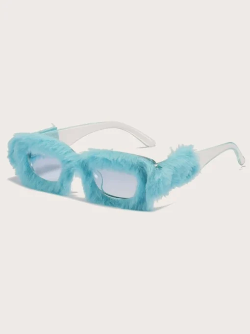 Shein Square Frame Fluffy Fashion Glasses