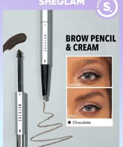 SHEGLAM Fill Me In 2-in-1 Eyebrow Pencil & Cream-Chocolate