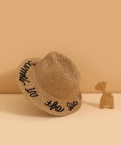 Shein Toddler Kids Letter Graphic Straw Hat