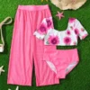 shein Toddler Girls 3pack Random Sunflower Print Bikini Swimsuit