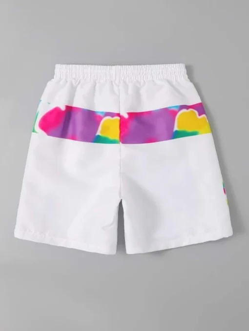 SHEIN Boys Gamepad & Letter Graphic Drawstring Waist Swim Shorts - Image 4