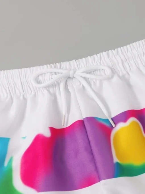 SHEIN Boys Gamepad & Letter Graphic Drawstring Waist Swim Shorts - Image 2