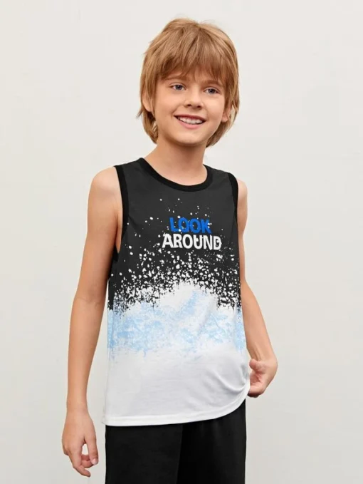 SHEIN Boys Letter Graphic Tie Dye Tank Top - Image 3