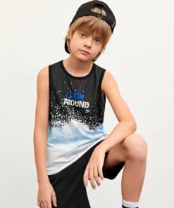 SHEIN Boys Letter Graphic Tie Dye Tank Top