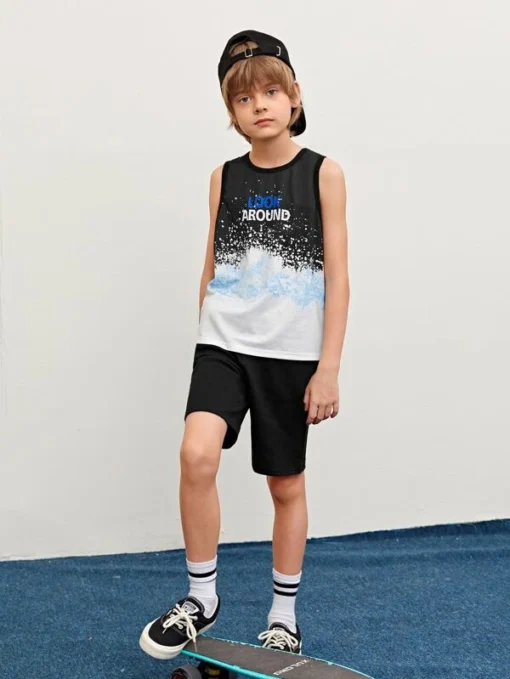 SHEIN Boys Letter Graphic Tie Dye Tank Top - Image 2