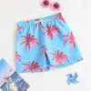 SHEIN Boys Plant Print Swim Shorts
