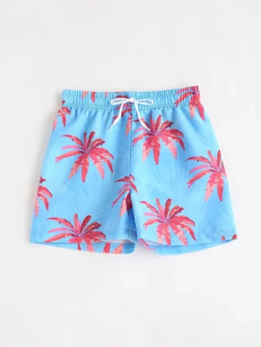 SHEIN Boys Plant Print Swim Shorts - Image 3