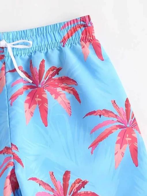 SHEIN Boys Plant Print Swim Shorts - Image 2