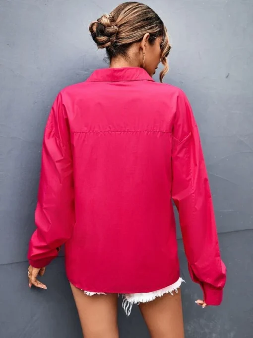 SHEIN Drop Shoulder Hidden Button Shirt - Image 4