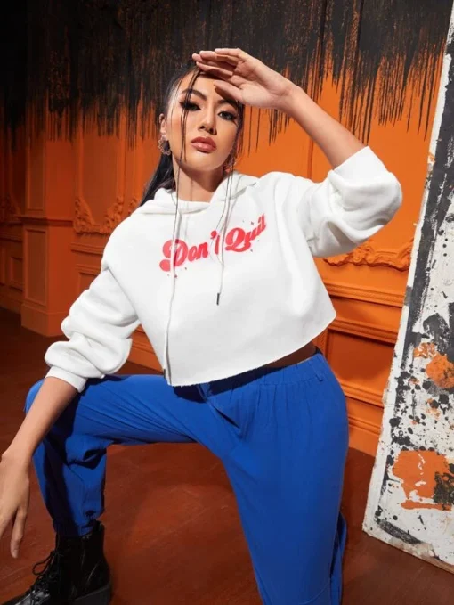 SHEIN X Polly Nelson Slogan & Figure Graphic Hoodie - Image 4
