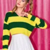 SHEIN Striped Pattern Rib Knit Sweater