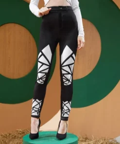 SHEIN X VB Collection Geo Panel Skinny Pants