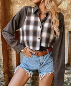 Shein Plaid Print 2 In 1 Shirt