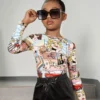 SHEIN Girls Pop Art Print Tee