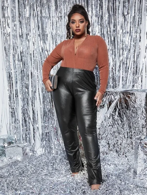 SHEIN SXY Plus Cut Out Back Slit Hem Pants - Image 3