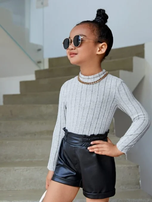 SHEIN Toddler Girls Mock Neck Tee - Image 3