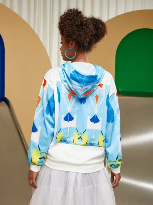 SHEIN X Catia Bart Figure & Graphic Print Hoodie - Image 2