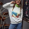 SHEIN X Tianjian Drop Shoulder Shell Print Pullover