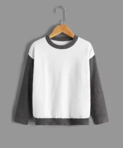 Shein Boys Color Block Drop Shoulder Sweater