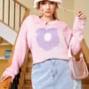 Shein Plus Floral Pattern Drop Shoulder Sweater