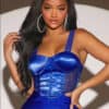 SHEIN SXY Contrast Lace Bustier Satin Cami Top