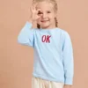 SHEIN Toddler Girls Letter Pattern Sweater