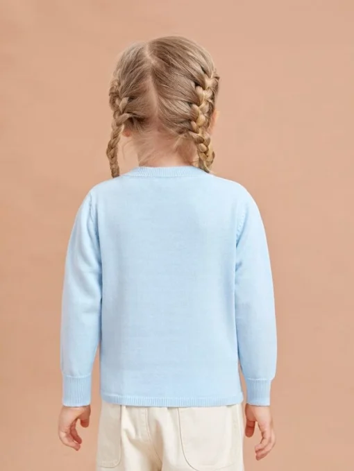 SHEIN Toddler Girls Letter Pattern Sweater - Image 2