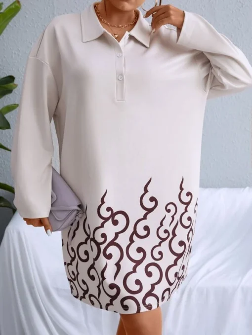 Shein Plus Letter Graphic Drop Shoulder Shirt Dress