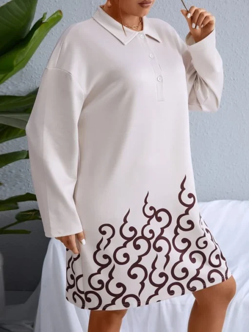 Shein Plus Letter Graphic Drop Shoulder Shirt Dress