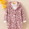 Shein Toddler Girls Leopard Pattern Drop Shoulder Hooded Teddy Coat Without Sweater