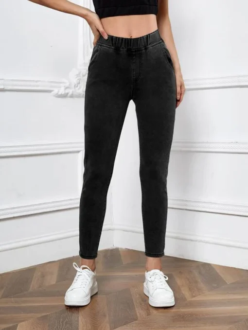 shein Solid Skinny Jeans - Image 3