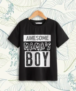SHEIN Boys Letter Graphic Top