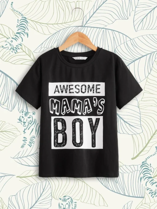 SHEIN Boys Letter Graphic Top