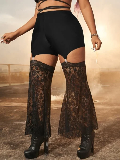 Shein Plus Contrast Lace Cover Up Pants - Image 4