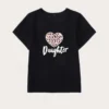 Shein Toddler Girls Heart And Letter Graphic Tee