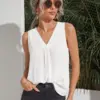 Shein EMERY ROSE V-neck Solid Top